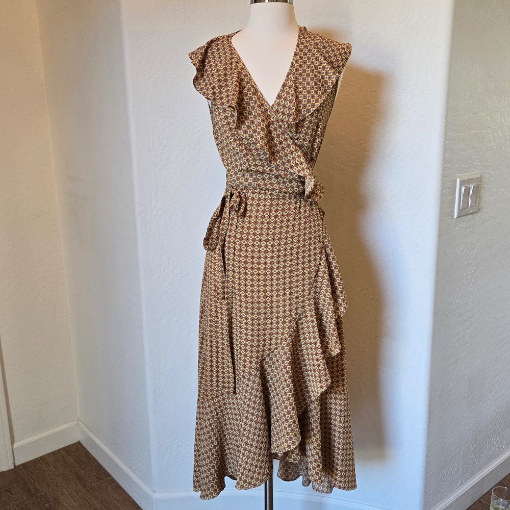 Max Studio Wrap Ruffle Dress